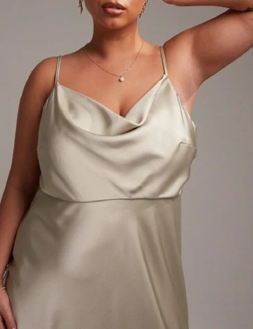 Rochie lunga ASOS Curve, bej Crem