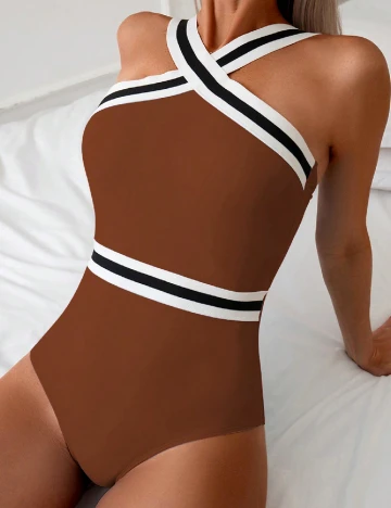 Costum de baie SHEIN, maro Maro