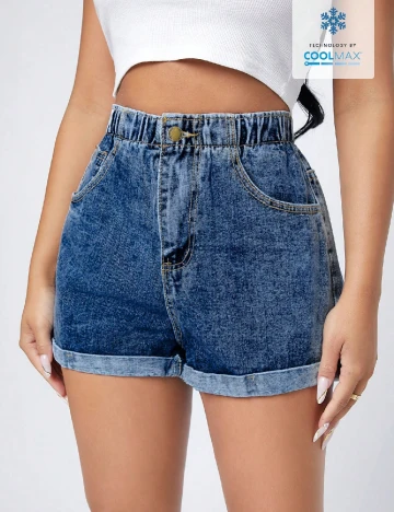 Pantaloni scurti SHEIN, albastru Albastru