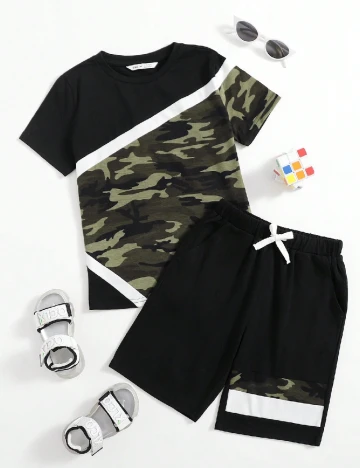 Compleu Shein Kids, negru Negru