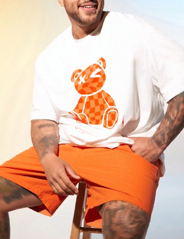 Compleu SHEIN Plus Size Men, portocaliu