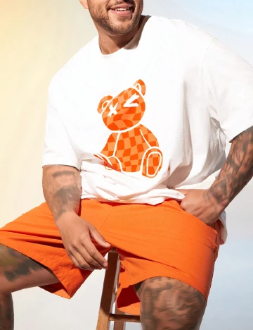 Compleu SHEIN Plus Size Men, portocaliu Portocaliu