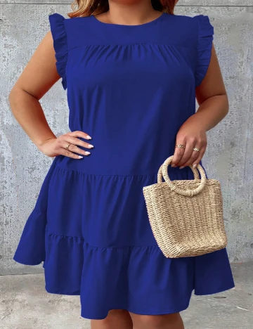 Rochie scurta SHEIN CURVE, albastru