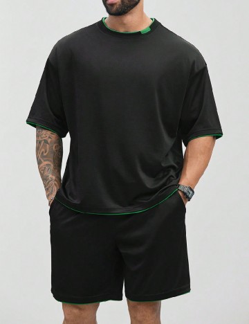 
						Compleu SHEIN Plus Size Men, negru