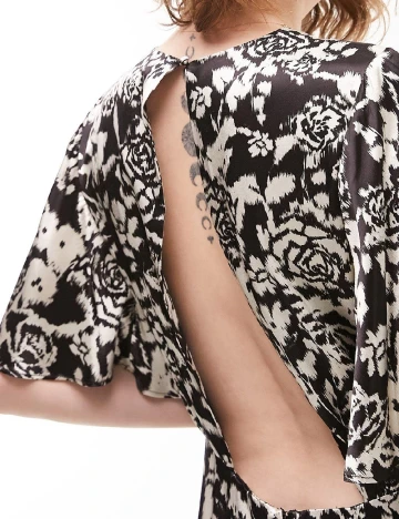 Rochie medie Top Shop, negru/crem