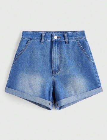 
						Pantaloni scurti Romwe, albastru