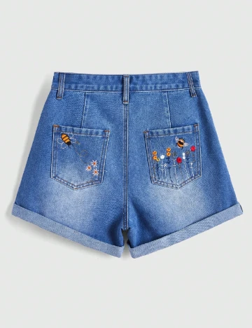 Pantaloni scurti Romwe, albastru