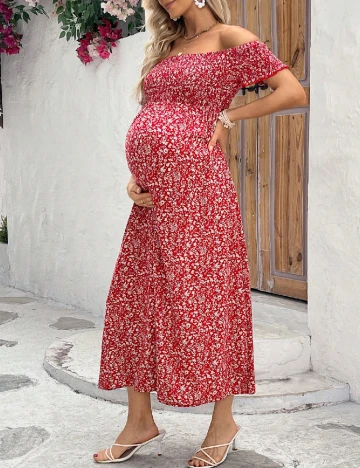 Rochie lunga SHEIN Maternity, rosu Rosu