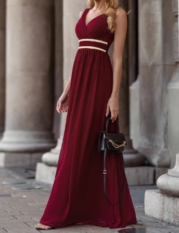 Rochie lunga Ever-Pretty, visiniu