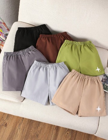 
						Set Pantaloni scurti 6 perechi Shein Kids, mix culori