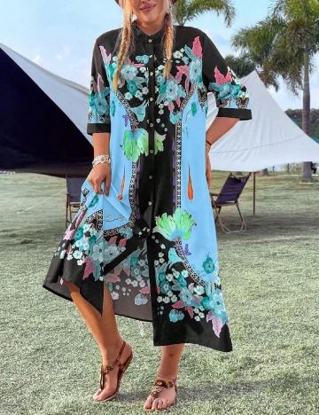 Rochie lunga SHEIN CURVE, mix culori