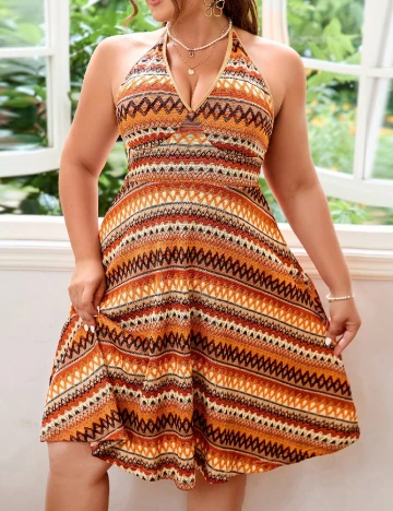 Rochie medie SHEIN CURVE, portocaliu