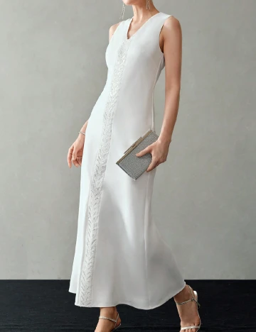 Rochie lunga MOTF, alb Alb
