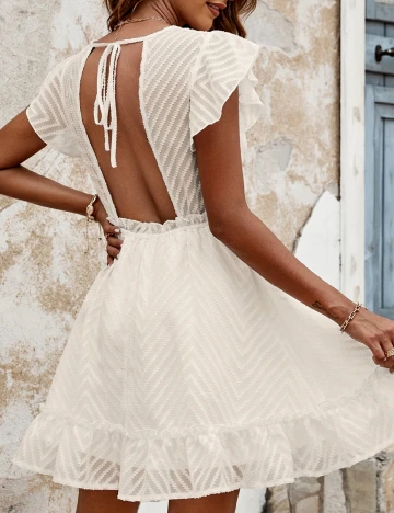Rochie scurta SHEIN, crem