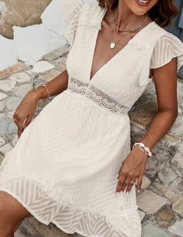 Rochie scurta SHEIN, crem