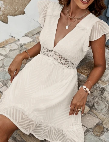 Rochie scurta SHEIN, crem