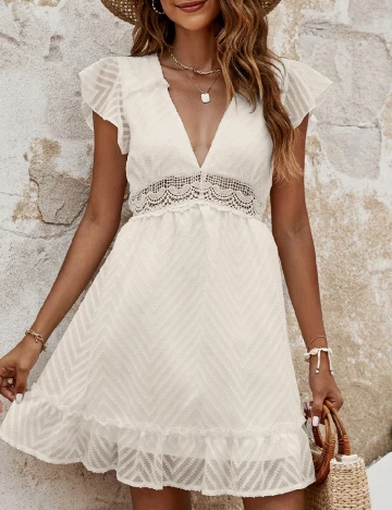Rochie scurta SHEIN, crem