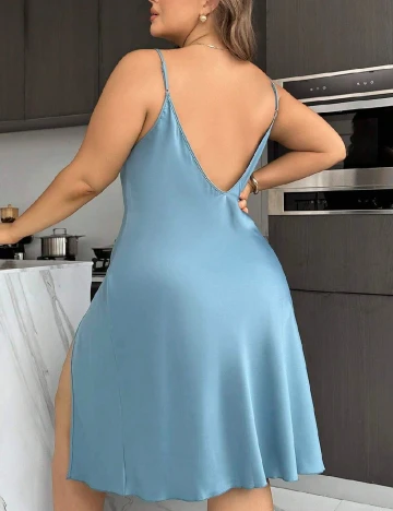 Pijama SHEIN CURVE, albastru Albastru