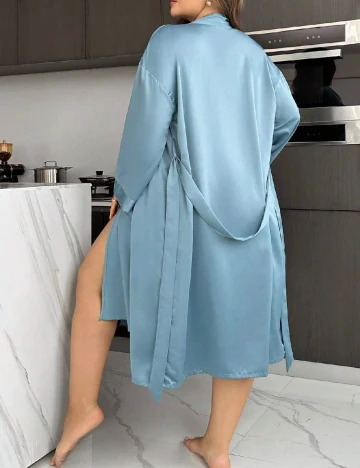 Pijama SHEIN CURVE, albastru Albastru