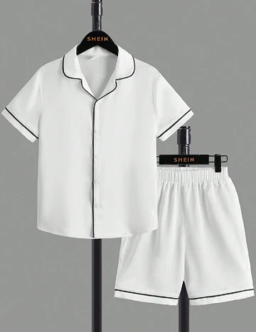 Pijama Shein Kids, alb Alb