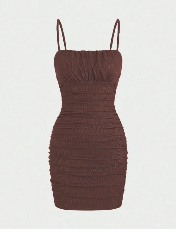 Rochie scurta SHEIN, maro Maro