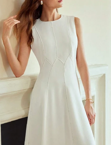 Rochie medie MOTF, alb Alb