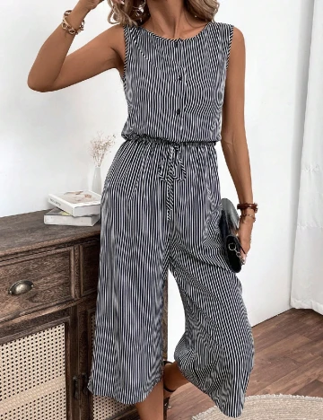 Salopeta SHEIN, negru/alb Negru