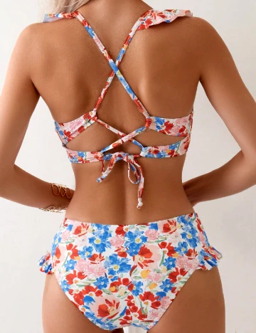 Costum de baie SHEIN, floral print Floral print