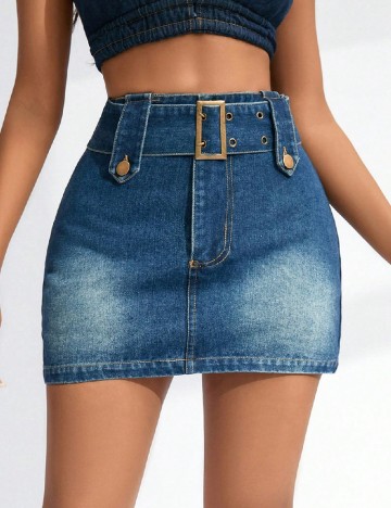 
						Fusta pantalon SHEIN, albastru