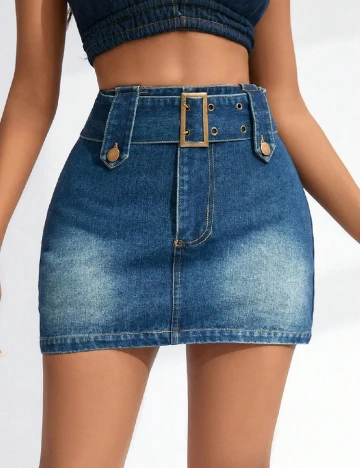 Fusta pantalon SHEIN, albastru Albastru