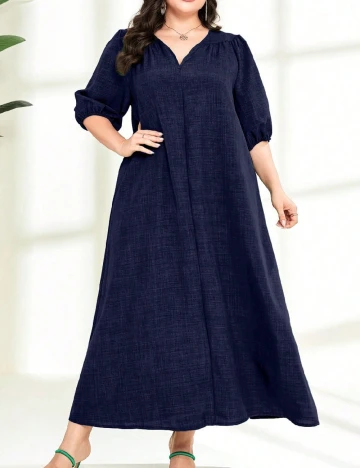 Rochie lunga SHEIN CURVE, bleumarin Albastru