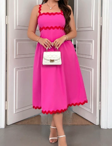 Rochie medie SHEIN CURVE, roz