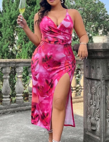 Rochie medie SHEIN CURVE, roz Roz