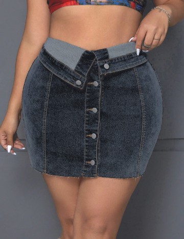
						Fusta SHEIN CURVE, gri