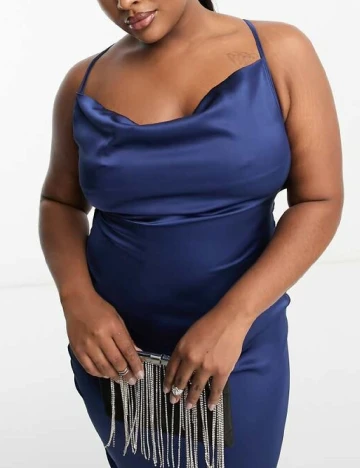 Rochie medie NAANAA Plus Size, albastru Albastru