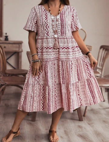 Rochie medie SHEIN CURVE, crem Crem
