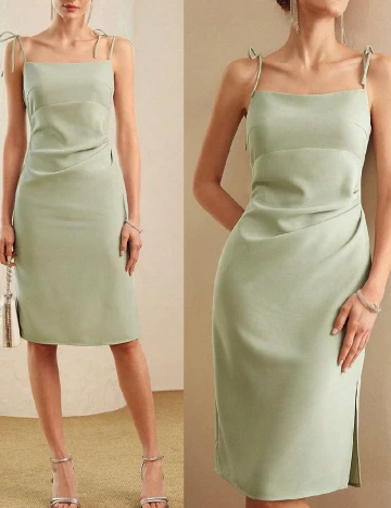 Rochie medie MOTF, verde Verde