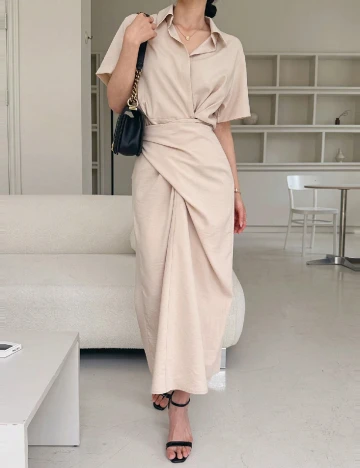 Rochie lunga Dazy, crem Crem