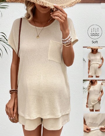 
						Compleu SHEIN Maternity, ecru