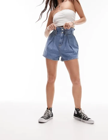 Pantaloni scurti Top Shop, albastru Albastru
