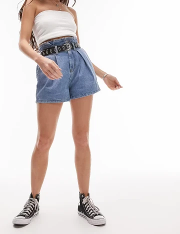 Pantaloni scurti Top Shop, albastru Albastru