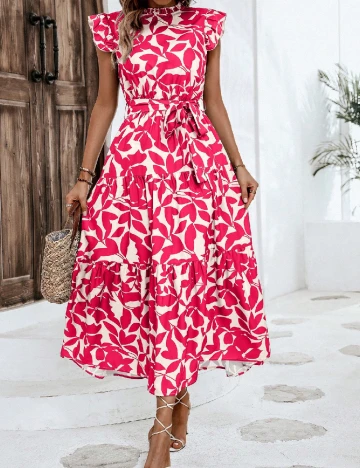 Rochie lunga SHEIN, crem/roz Roz