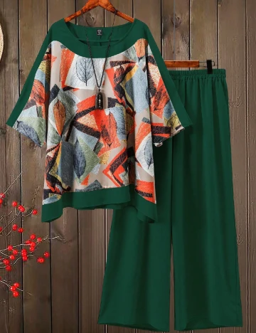 Compleu SHEIN CURVE, verde Verde