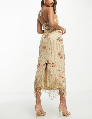 Rochie medie ASOS, bej Crem