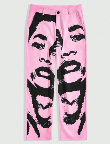 
						Pantaloni Romwe, roz