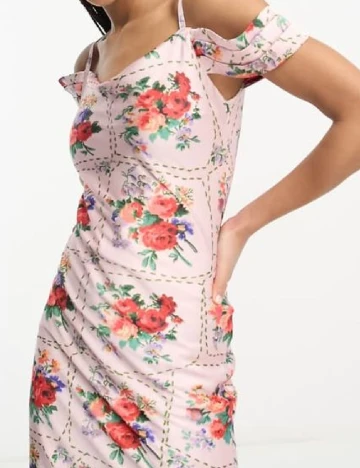 Rochie medie Hope & Ivy, roz Roz