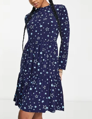 Rochie scurta Pieces, bleumarin Albastru