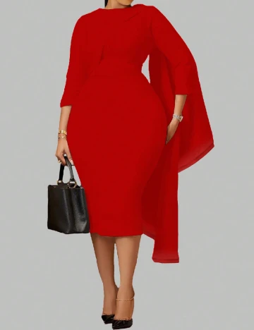 Rochie medie SHEIN CURVE, rosu Rosu