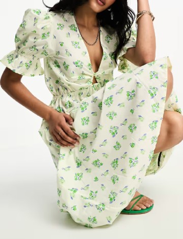 Rochie medie ASOS, verde