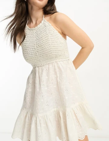 Rochie scurta ASOS, ecru